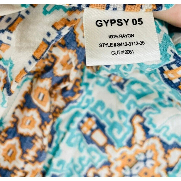 Gypsy 05 Global Village Mosaic Rayon Pants Geometric Boho Hippie Size S - Picture 7 of 11